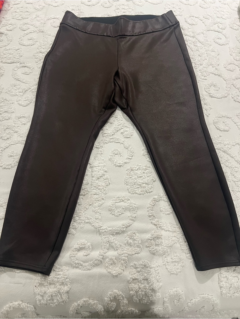 Lane Bryant Women’s Plus Size 22/24 Brown Faux Leather Pull-On Skinny Leggings